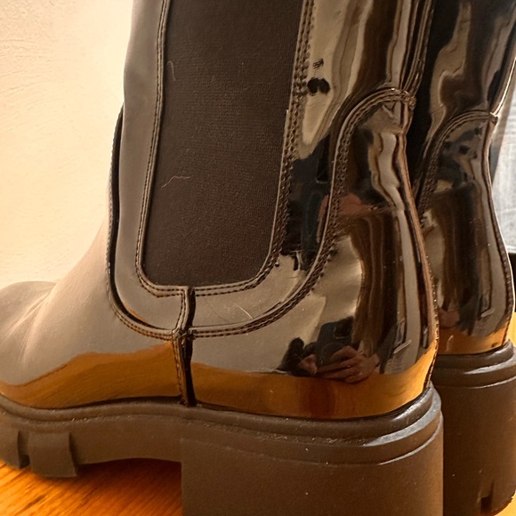 Target Black Patent Chelsea Boots Size 9 Lug Sole - Picture 8 of 8